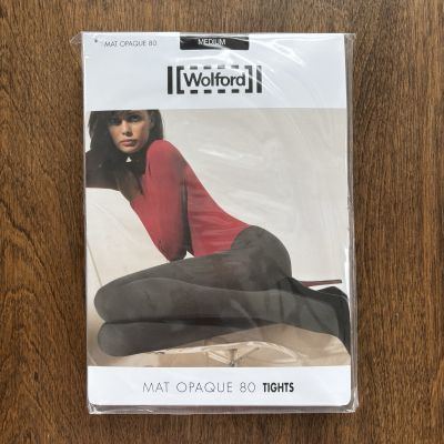 Wolford Mat Opaque 80 Tights Medium Mocha #18420 4250 NIP